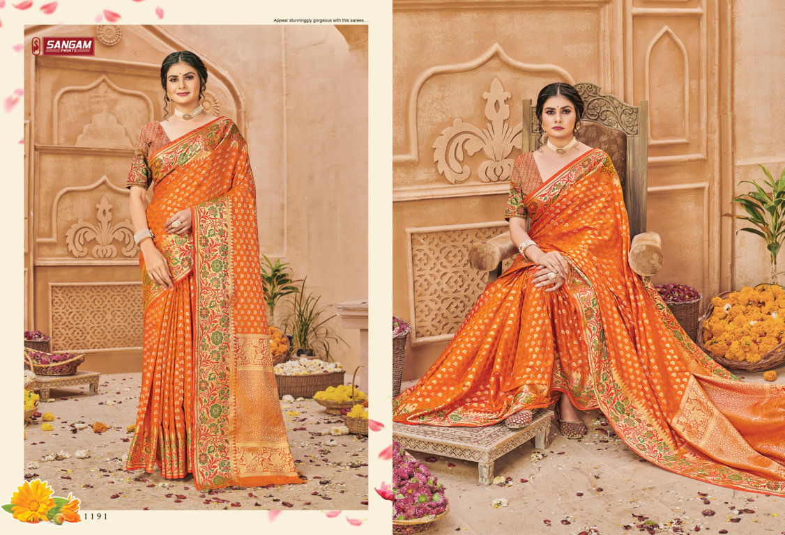 Sangam Aarushi Silk Banarasi Heavy Festive Wear Designer Saree Collection